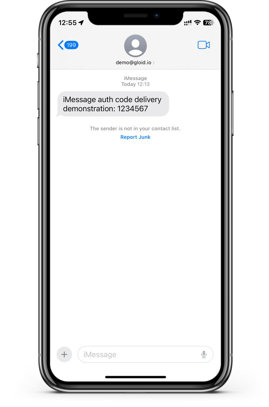 GloID iMessage - reliable delivery of 2FA codes